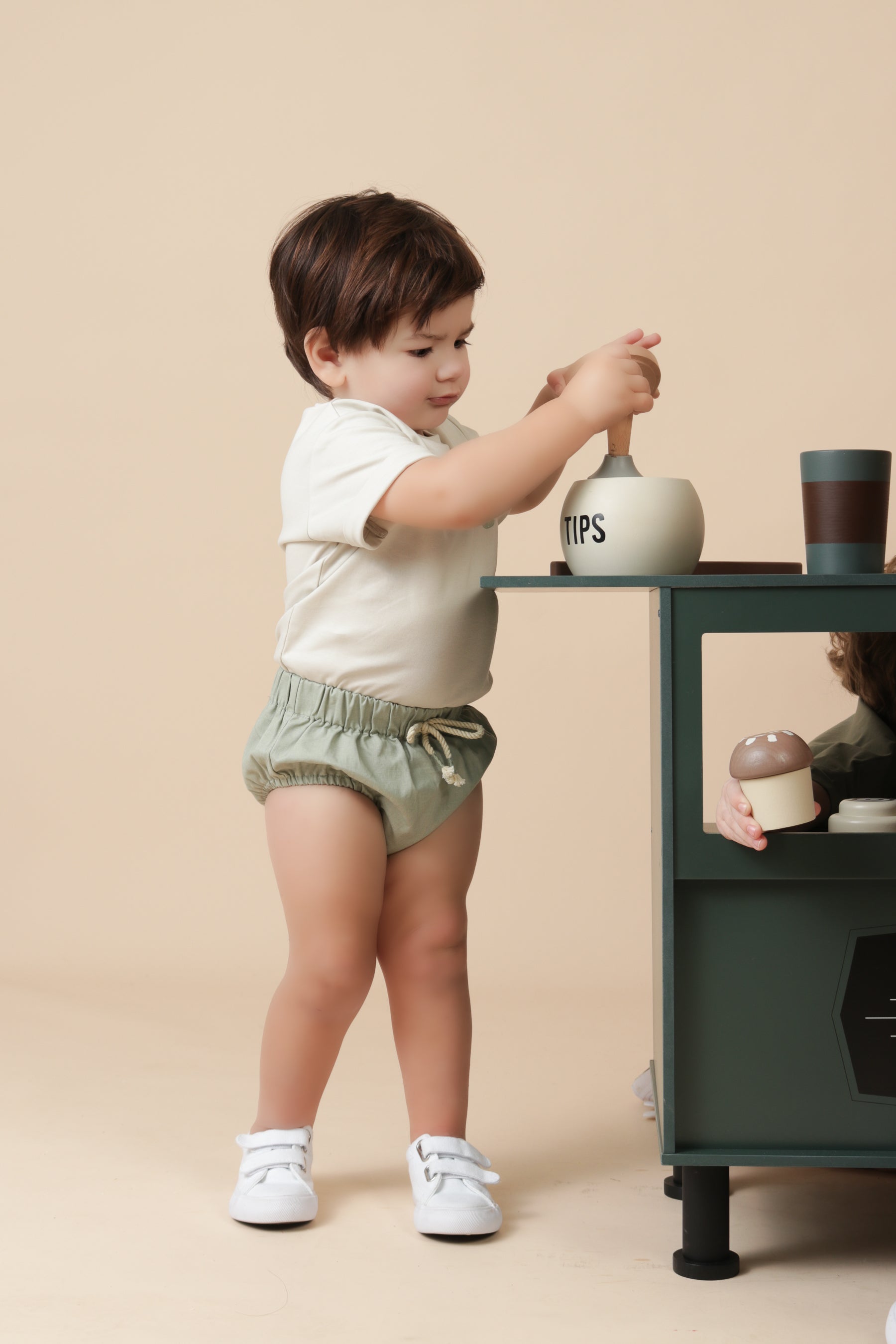 Boys Green/Ivory Baby Set