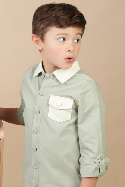 Boys Green/Ivory Polo Shirt