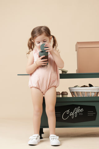 Girls Pink Baby Rumper - hover