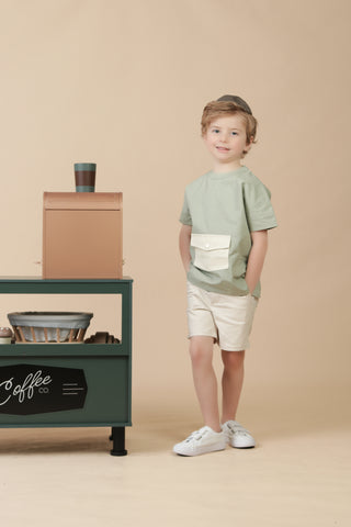 Boys Green/Ivory Shirt - hover