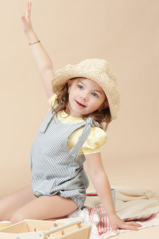 Girls Pin Striped Baby Rumper Set - hover