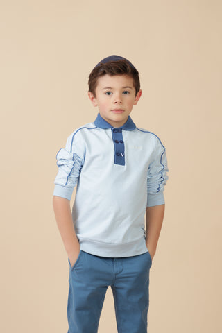 Boys Light Blue Polo - hover