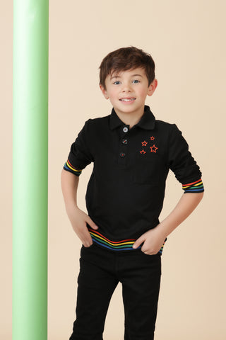 Boys Colored Star Polo - hover