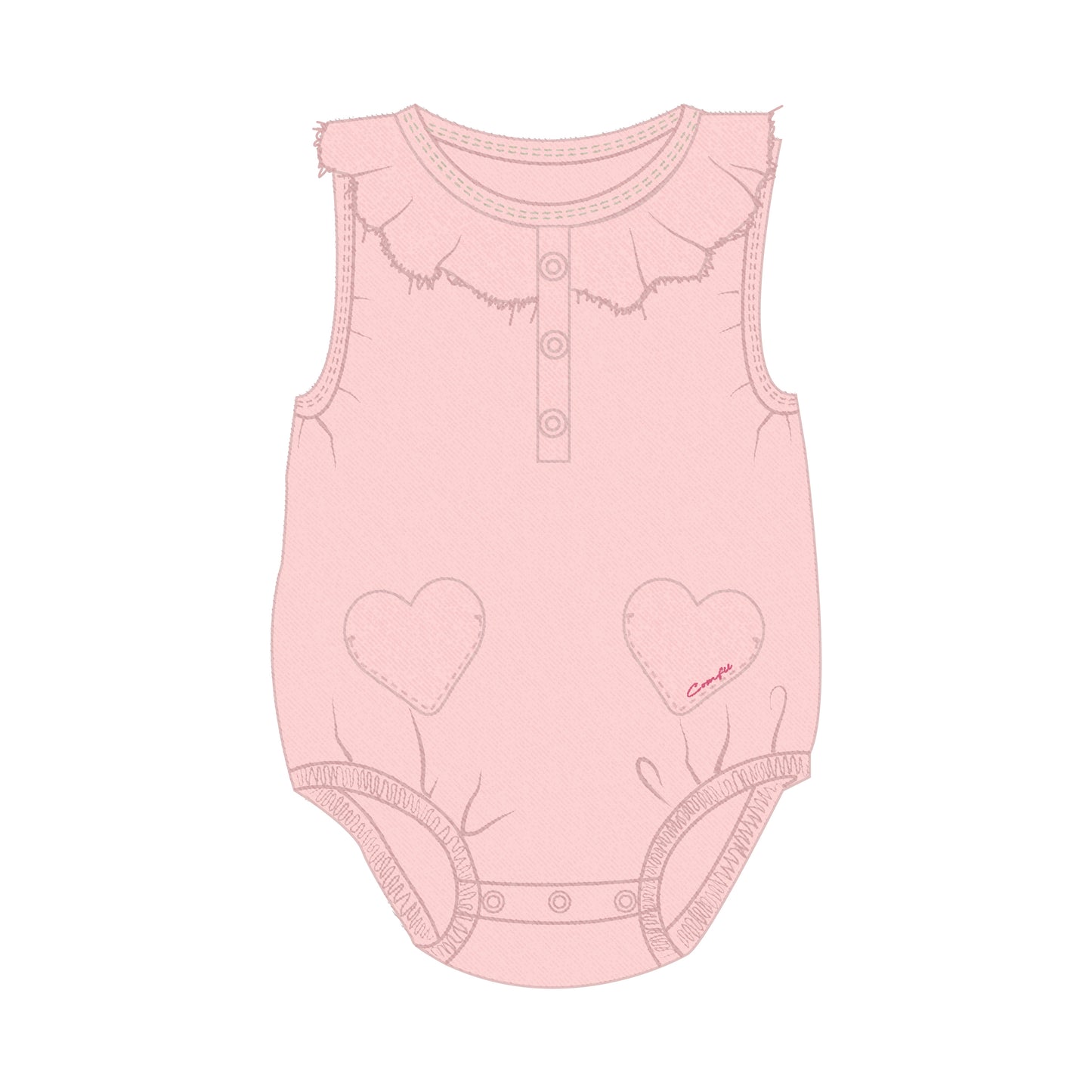 Girls Pink Baby Rumper
