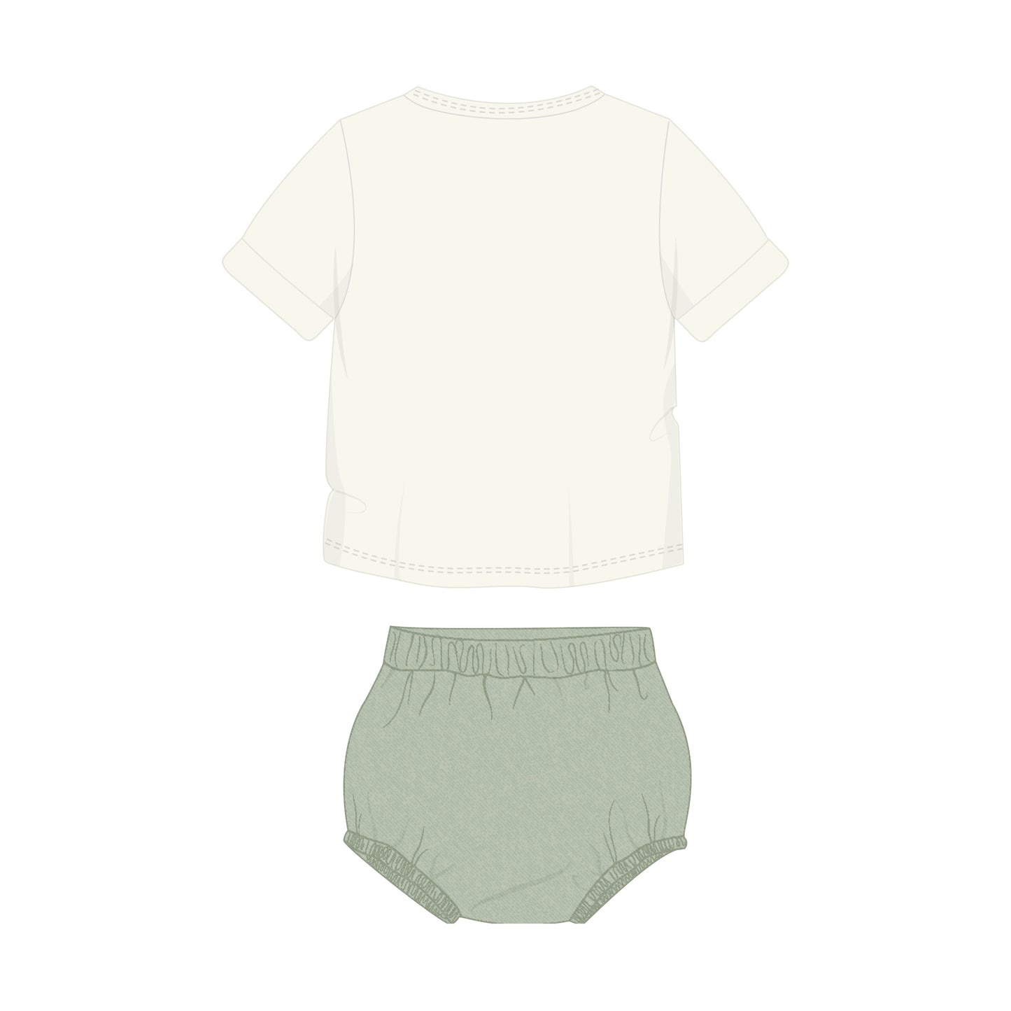 Boys Green/Ivory Baby Set