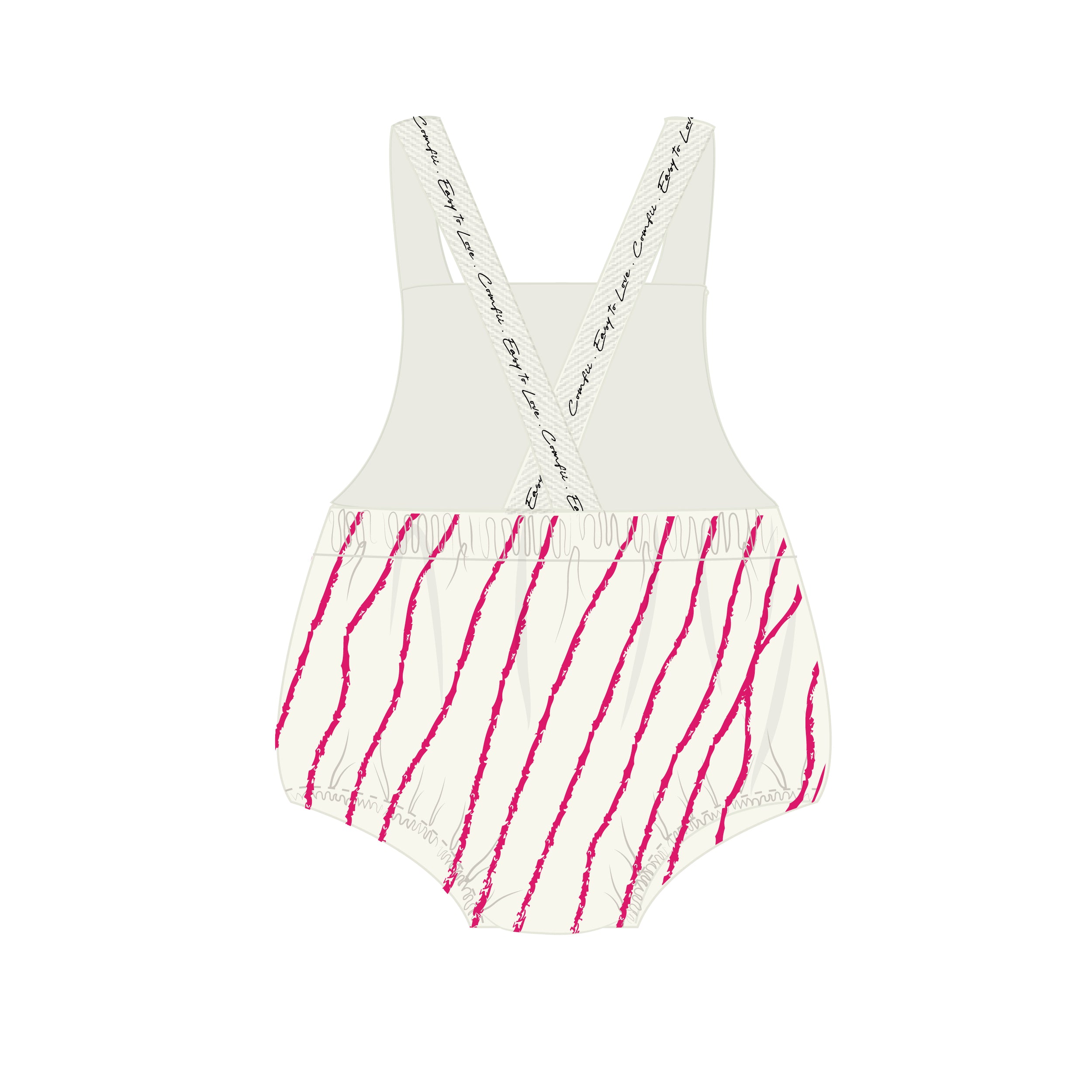 Girls Pink Black & White Baby Rumper