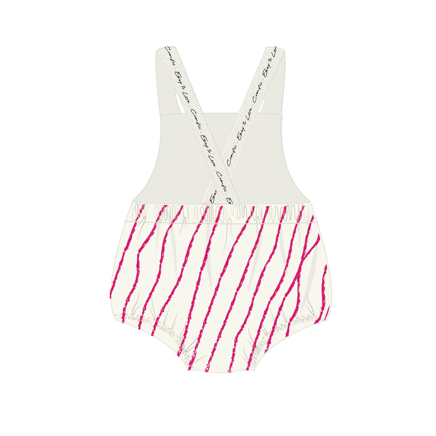 Girls Pink Black & White Baby Rumper
