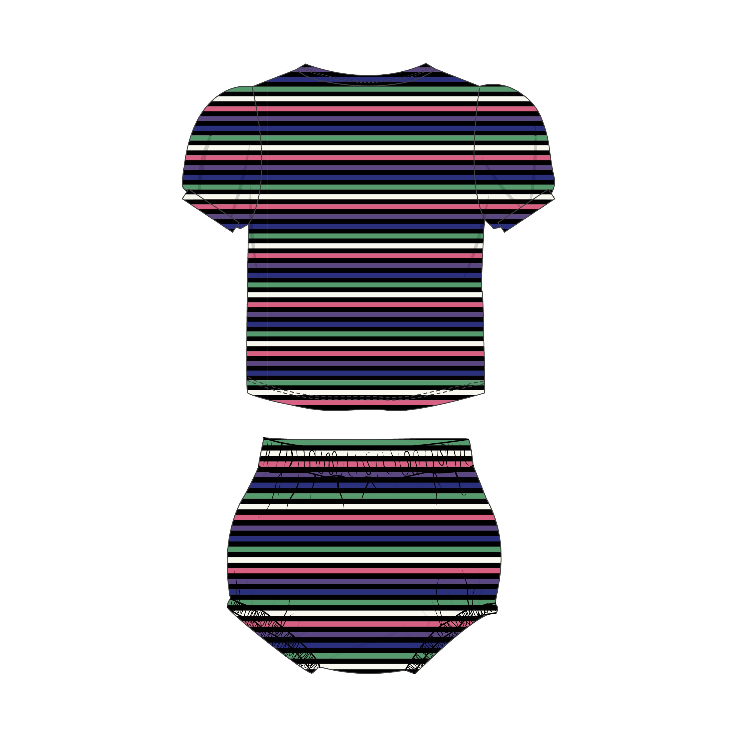 Girls Multi Colored Baby Set