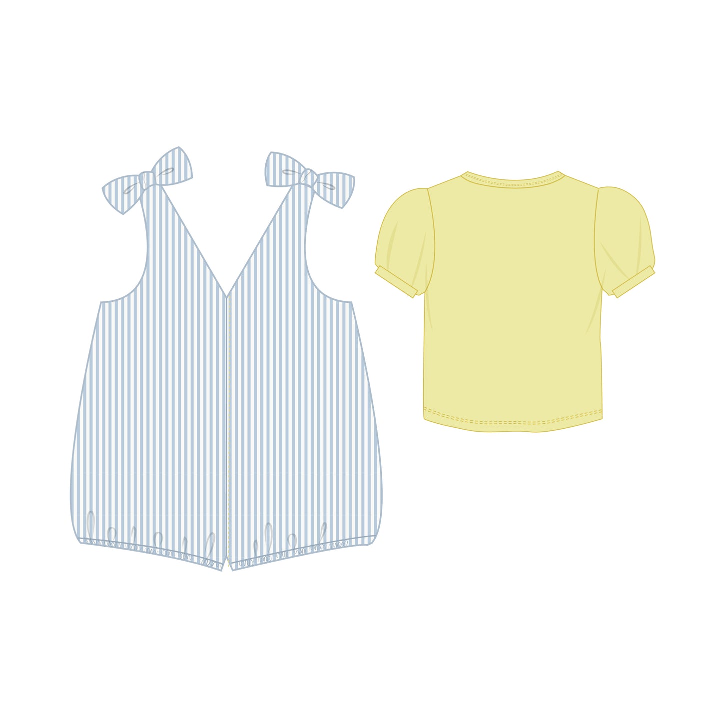 Girls Pin Striped Baby Rumper Set