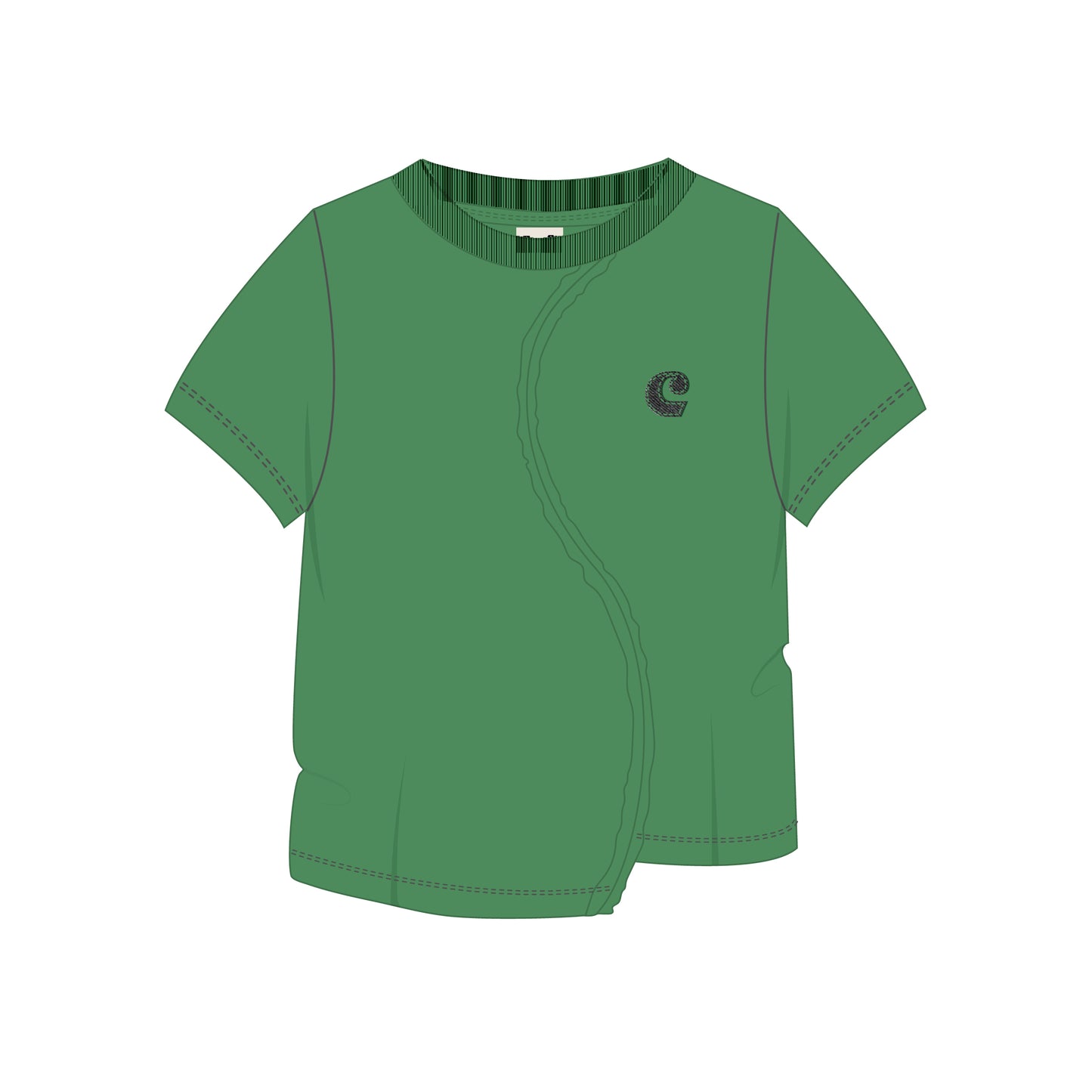 Boys Green/Black Denim T-Shirt