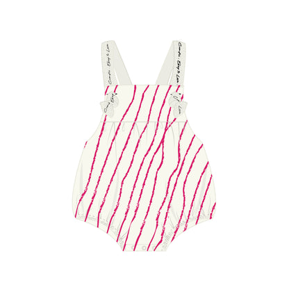 Girls Pink Black & White Baby Rumper