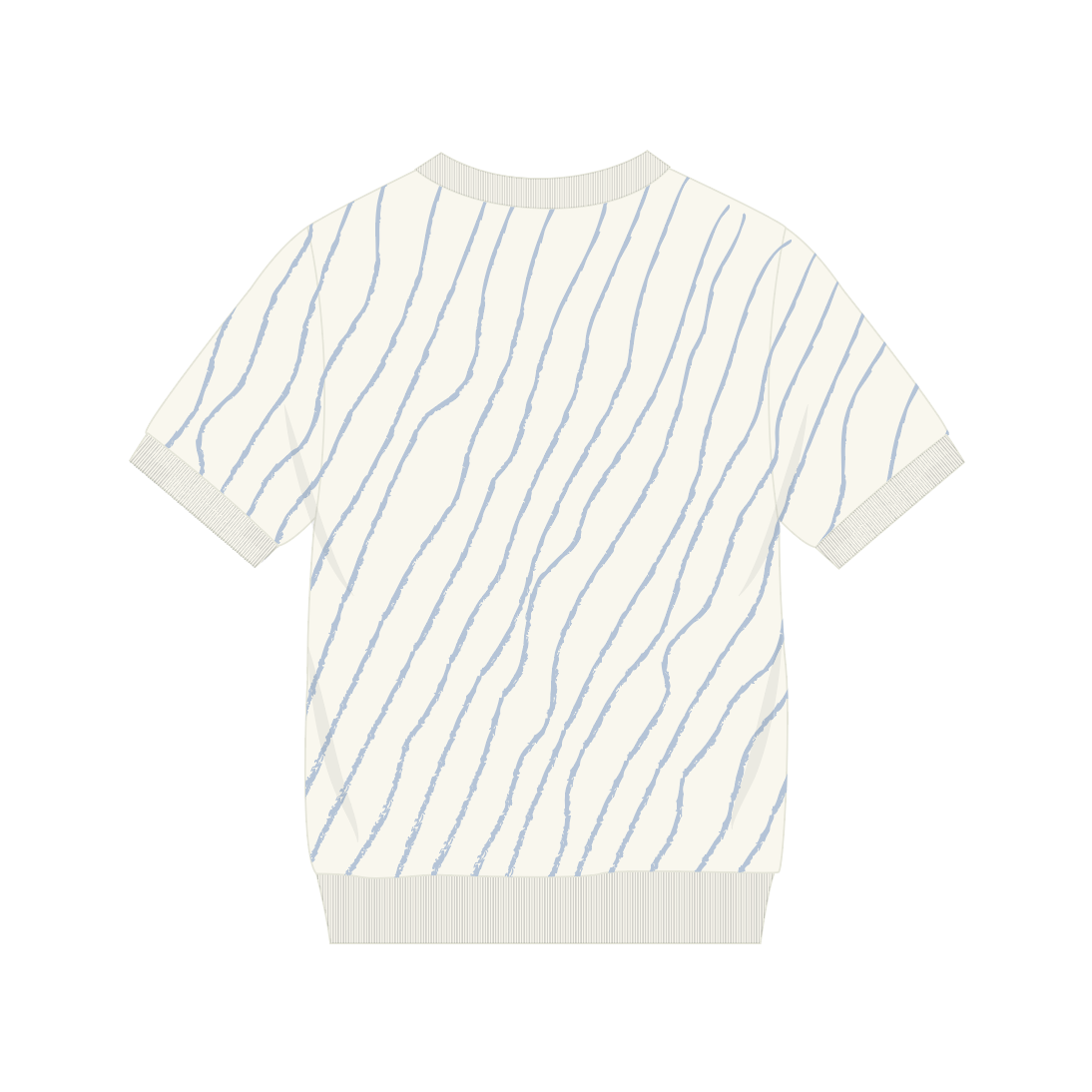 Boys Blue & White Wavy T-Shirt