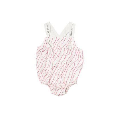 Girls Pink Black & White Baby Rumper